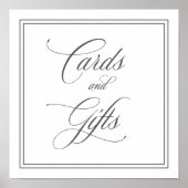 カードエレガント及びギフト結婚の標識 ポスター (正面)