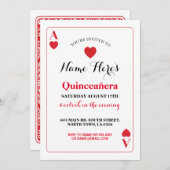 カードエースのベガスの誕生会を演じるキンセアニェラ 招待状 (正面/裏面)