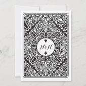 カードエースの黒を遊んでいるClubs Queen結婚式王 招待状 (裏面)