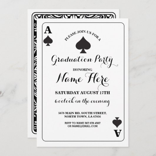 カードエ遊ースオブスペードベガス卒業招待状 招待状 (正面/裏面)