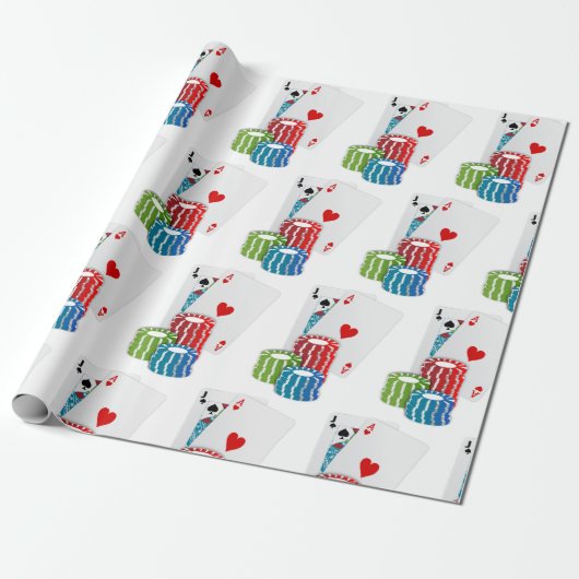 カードカジノ賭博トランプのポーカーチップスラスベガス ラッピングペーパー (アンロールド)