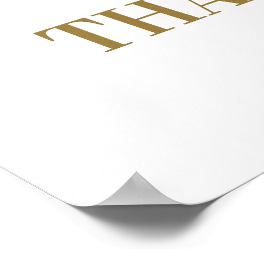 カードギフトありがとう白い金ゴールド赤ちゃんシャワー ポスター (角)