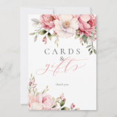カードギフトエレガントピンクフローラ赤ちゃんシャワーのサイン (正面)