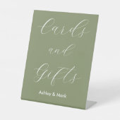 カードギフトセージ緑結婚白 台座サイン (正面)