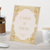 カードギフトヴィンテージピンクフェイク金ゴールド結婚アンティーク 台座サイン (インサイチュ)