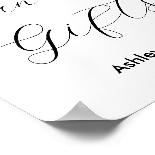 カードギフト白黒結婚のポスター ポスター (角)