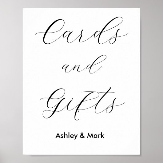 カードギフト白黒結婚のポスター ポスター (正面)
