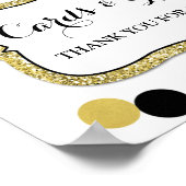 カードギフト署名ホワイトブラック金ゴールド紙吹雪 ポスター (角)