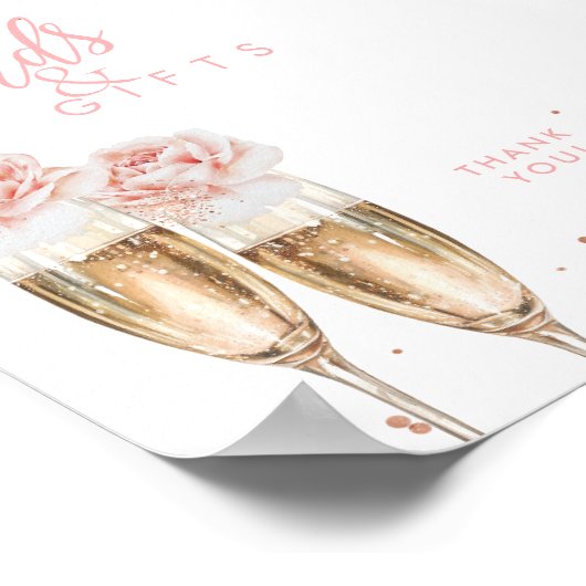 カードギフト赤面フローラブライダルシャワー表記号 ポスター (角)