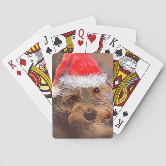 カードクリスマスのテーマを遊ぶYorkipoo トランプ (裏面)