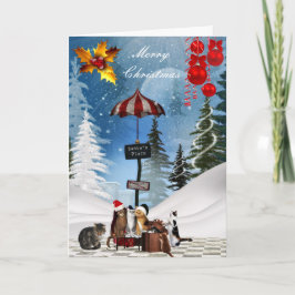 カードクリスマスクリスマスキャッツハットスノー シーズンカード