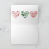 カードクリスマスホリデー3ハートレッドグリーン シーズンカード (内部)