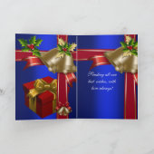 カードクリスマスメリークリスマスブルーレッド金ゴールドグリーン シーズンカード (内部)