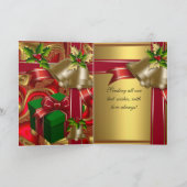 カードクリスマスメリークリスマス赤金ゴールド緑 シーズンカード (内部)