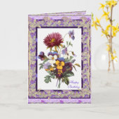 カードグリーティングヴィンテージフローラメイブ花 カード (黄色い花)