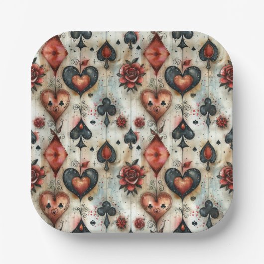 カードゲームの愛好家のために。の遊カード記号。 ペーパープレート (正面)