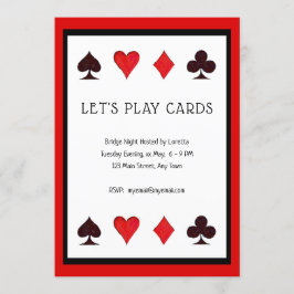 カードゲームパーティーの招待状「Let's Play Cards」 招待状