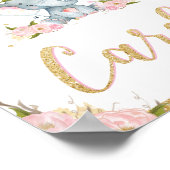 カードサインポスターエレファント誕生日ベビーシャワー ポスター (角)