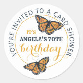 カードシャワーバタフライ封筒用シール ラウンドシール (正面)