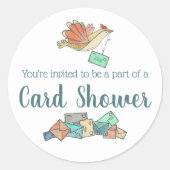 カードシャワー配送鳥類封筒クラシックラウンド ラウンドシール (正面)