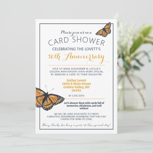 カードシャワー50周年記念写真招待状 招待状 (スタンド正面)