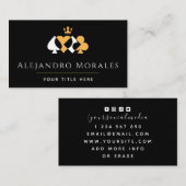 カードシンボルクラブダイアモンドハートスペードクラウンブラック 名刺 (正面/裏面)