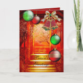 カードシーズンのグリーティングレッドグリーンクリスマスベル シーズンカード (正面)