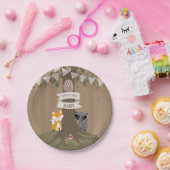 カードストッインスパイアクウッドランドニュートラルベビーシャワー ペーパープレート (パーティー)