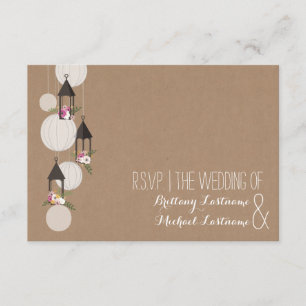 カードストッインスパイアクフローラランタン結婚式RSVP 出欠カード