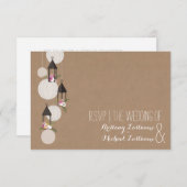 カードストッインスパイアクフローラランタン結婚式RSVP 出欠カード (正面/裏面)
