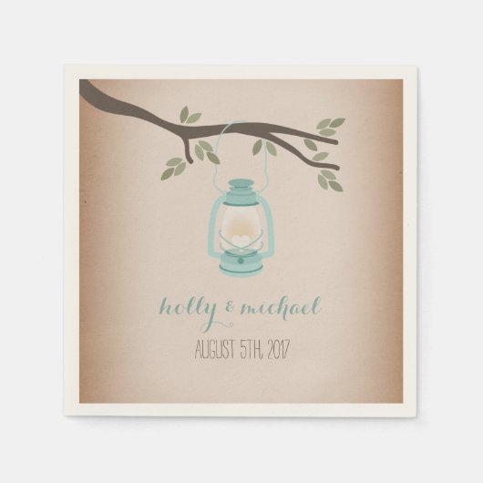 カードストッインスパイアクライトブルーキャンピングランタン スタンダードカクテルナプキン (正面)