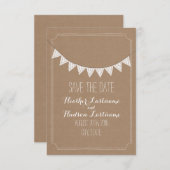 カードストックインスパイアアイレットバンティング日付を保存 セーブザデート (正面/裏面)