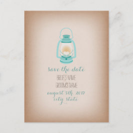 カードストックインスパイアライトブルーキャンピングランタン 案内ポストカード