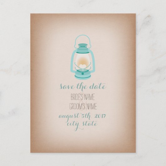 カードストックインスパイアライトブルーキャンピングランタン 案内ポストカード (正面)