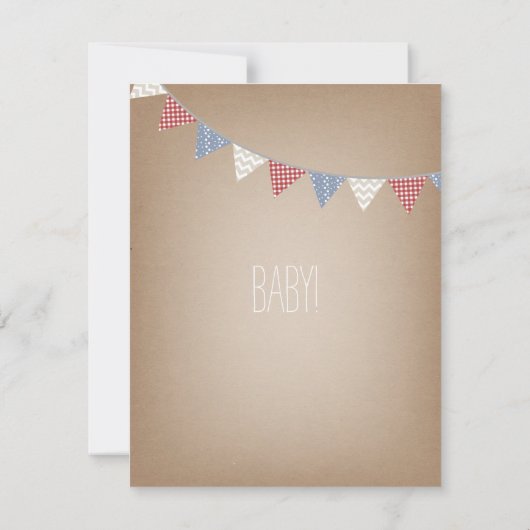 カードストック刺激を受けたの低い国がベビーシャワーをゆでる 招待状 (裏面)