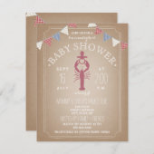 カードストック刺激を受けたの低い国がベビーシャワーをゆでる 招待状 (正面/裏面)