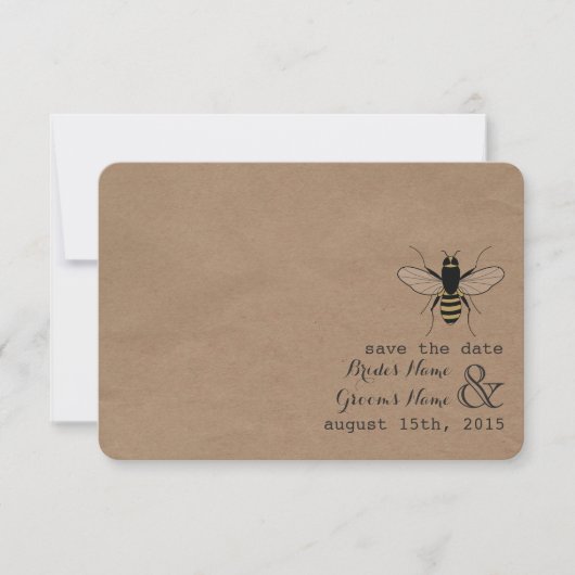 カードストック蜂蜜の日曜保存日 セーブザデート (正面)