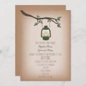 カードストッ刺激を受けたクグリーンキャンピン結婚グランタンズ 招待状 (正面/裏面)