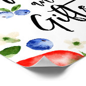 カードストロベリーブルーベリーベビーシャワーサイン ポスター (角)