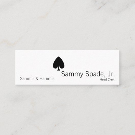 カードスーツのスペード スキニー名刺 (正面)