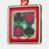 カードスーツのデザインのオーナメントを遊ぶこと メタルオーナメント (左)