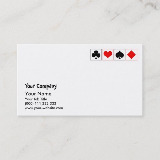 カードスーツを遊ぶこと 名刺 (正面)