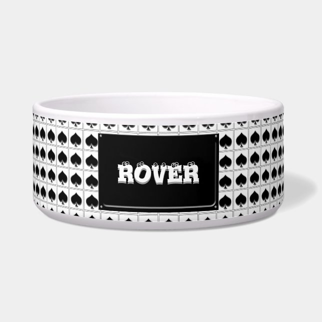 カードスーツパターンを遊ぶスペード ボウル (正面)