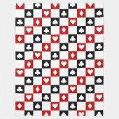 カードスーツ柄のゲームルームの装飾ブランケット フリースブランケット (正面)