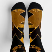 カードスーツ記号コラージュ – 黒と金ゴールドのテクスチャ ソックス (上部)