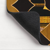 カードスーツ記号コラージュ – 黒と金ゴールドのテクスチャ マウスパッド (コーナー)