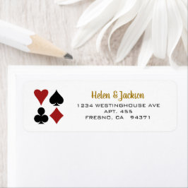 カードスーツ金ゴールドブラックレッドラスベガス結婚ズ ラベル