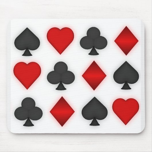 カードスーツ-白いマウスパッド--を遊ぶ3D マウスパッド (正面)