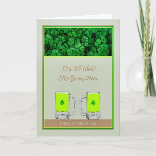 カードセントパトリックの日グリーンビール カード (正面)