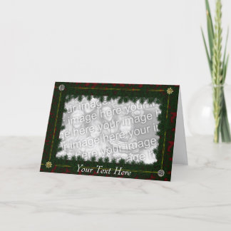 カードテンプレート-クリスマスのマツ及び弓 シーズンカード